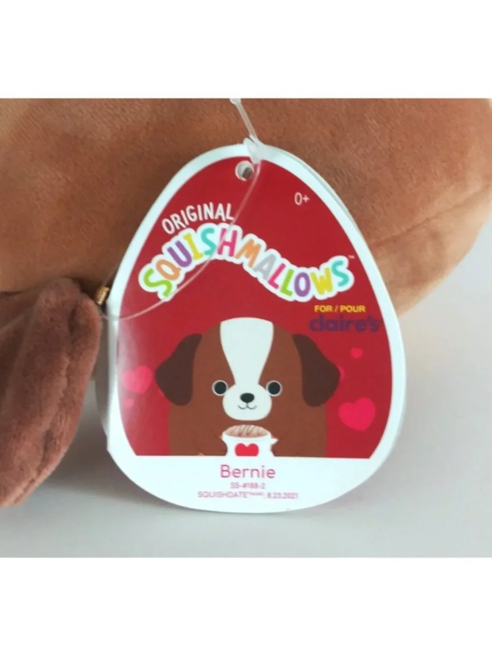 NWT Squishmallows Valentine's Bernie The Dog 5